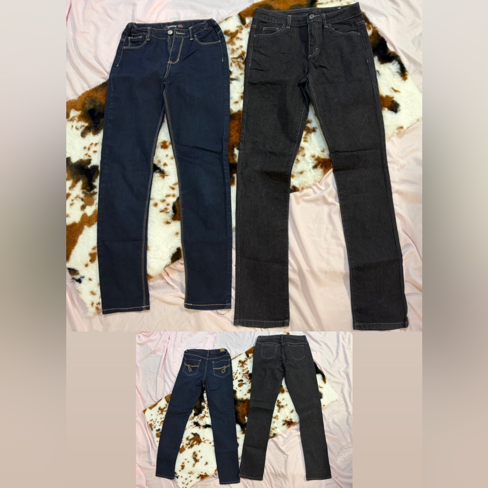 Dark Blue and Black Denim Jeans